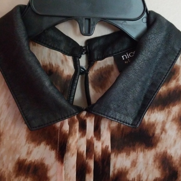 Nicole Miller cheetah print leather top - Picture 3 of 7